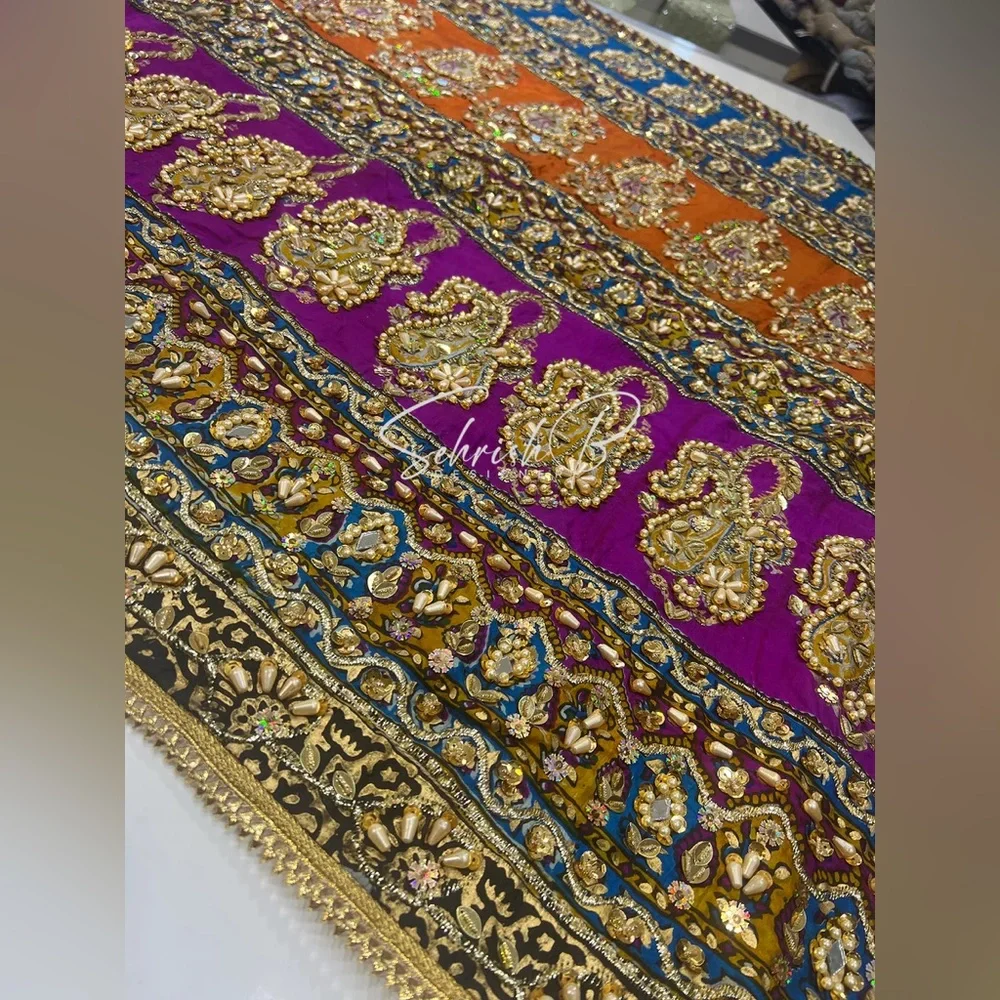 SRB9938 Faryal Makhdoom Sehrish B designer Memsaab UK Dupatta bridal anarkali - Picture 7 of 15